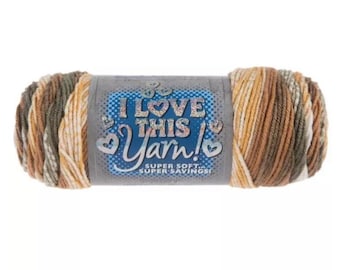 I Love This Yarn Print (Cobblestone Ivy) ~ super soft machine washable 100% acrylic
