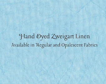 Caribbean Blue Linen (LN-16) ~ Hand Dyed Zweigart Cross Stitch Fabric