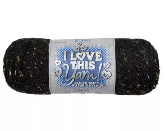 I Love This Yarn Tweed (Black) ~ super soft machine washable acrylic