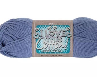 I Love This Cotton! Yarn (Stonewash Blue) ~ soft machine washable 100% cotton yarn amigurumi crochet knitting