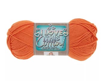 I Love This Cotton! Yarn (Orange) ~ soft machine washable 100% cotton yarn amigurumi crochet knitting