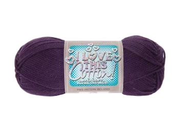 I Love This Cotton! Yarn (Purple) ~ soft machine washable 100% cotton yarn amigurumi crochet knitting