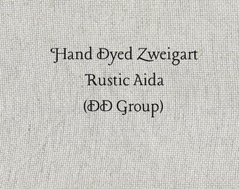 Silvery Star Rustic Aida (OR-DDA-30) ~ Hand Dyed Zweigart Oatmeal Rustico Cross Stitch Fabric