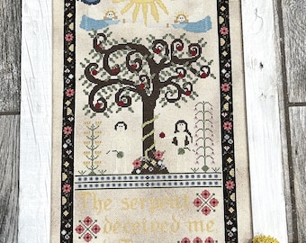 PDF The Serpent Deceived Me cross stitch design pattern chart Vintage NeedleArts