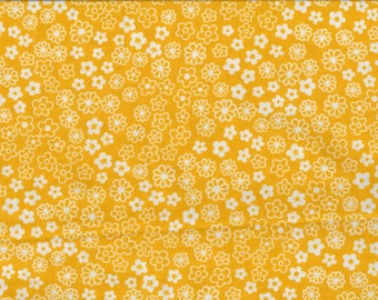 PER YARD ~ Super Snuggle Cotton Flannel Yellow Ditsy Daisy Fabric ~ 100% cotton - brushed for softness