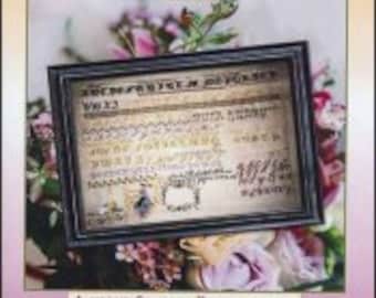 PAPER CHART - Woman at a Pond - Antique Sampler Reproduction by Cross Stitch Antiques cross stitch chart design primitive alphabet