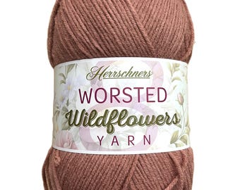 Worsted Wildflowers Yarn (Rose Clover) ~ easy care yarn that looks great wash after wash 100% acrylic #4 worsted weight Herrschners