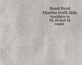 Granite Gray Aida (CC-BDA-49) ~ Hand Dyed DMC/Charles Craft Cross Stitch Fabric from Vintage NeedleArts