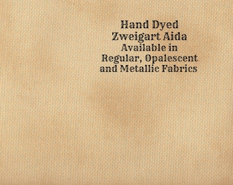 Olde Parchment Aida (Z-BDA-11-100-PT-dry-cd) Hand Dyed Zweigart Cross Stitch Fabric from Vintage NeedleArts ~ regular, opal and metallic