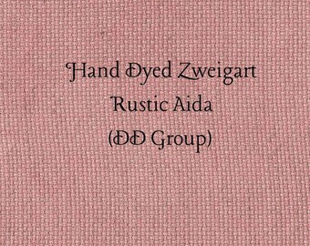 Cactus Flower Rustic Aida (OR-DDA-43) ~ Hand Dyed Zweigart Oatmeal Rustico Cross Stitch Fabric