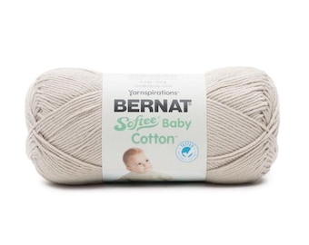 Bernat Softee Baby Cotton Yarn (Feather Gray) ~ super soft machine washable cotton/acrylic blend Baby blanket clothes Yarnspirations
