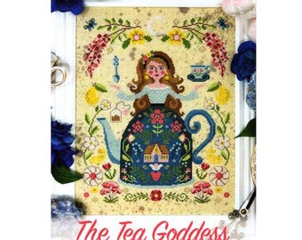 PAPER Cross Stitch Chart - The Tea Goddess by Tiny Modernist
