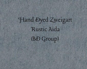 Nantucket Blue Rustic Aida (OR-BDA-26) ~ Hand Dyed Zweigart Oatmeal Rustico Cross Stitch Fabric