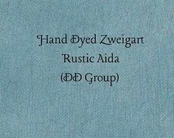 Peacock Rustic Aida (OR-DDA-9) ~ Hand Dyed Zweigart Oatmeal Rustico Cross Stitch Fabric