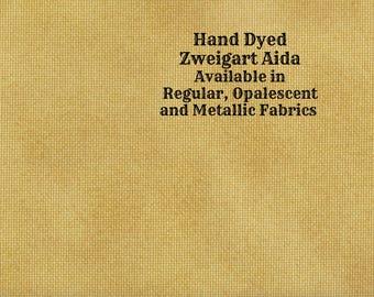 Olde Gold Aida (Z-BDA-13) Hand Dyed Zweigart Cross Stitch Fabric from Vintage NeedleArts ~ available in regular, opalescent & metallic Aida