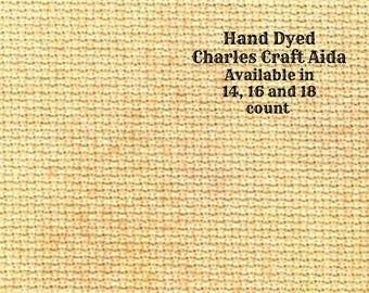 Mimosa Aida (CC-BDA-25-53) ~ Hand Dyed DMC/Charles Craft Cross Stitch Fabric from Vintage NeedleArts