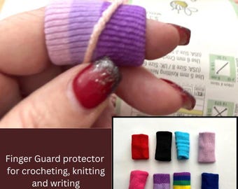 Finger Sleeve - finger guard protector for knitting, crochet and writing - compression design to reduce strain during repetitive tasks