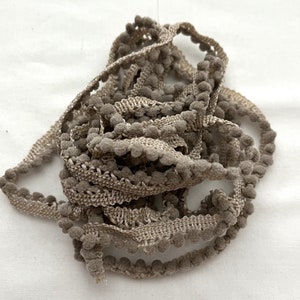 Truffle Mini Pom Pom Trim (MPP-69) by Vintage NeedleArts ~ hand-dyed 2 continuous yards