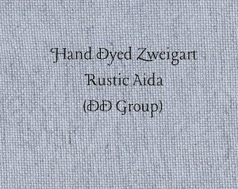 Favorite Blue Jeans Rustic Aida (OR-DDA-17) ~ Hand Dyed Zweigart Oatmeal Rustico Cross Stitch Fabric