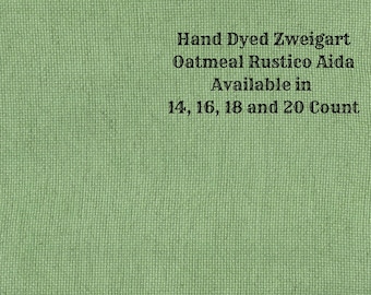 Fern Rustic Aida (OR-DDA-75) ~ Hand Dyed Zweigart Oatmeal Rustico Cross Stitch Fabric from Vintage NeedleArts