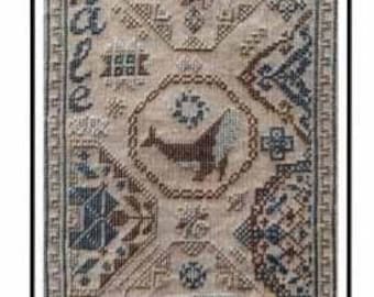 PAPER CHART - 3 Whales Quaker from Twin Peak Primitives - cross stitch chart design Quaker ocean mermaid coastal nautical whale New England