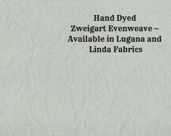 Sage Evenweave (LG/LND-91) Hand Dyed Zweigart Cross Stitch Fabric from Vintage NeedleArts ~ available in Lugana and Linda fabrics