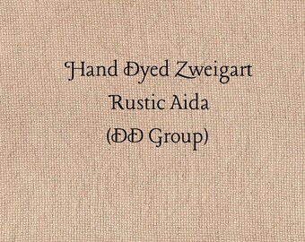 Chai Tea Latte Rustic Aida (OR-DDA-42) ~ Hand Dyed Zweigart Oatmeal Rustico Cross Stitch Fabric