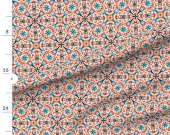 Herzwirbel-Mandala Fabric from Spoonflower ~ 100% cotton ONE YARD printed panel for sewing and quilting