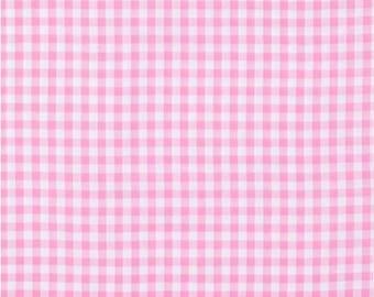 Pink Gingham Homespun Calico Fabric ~ 100% cotton for sewing and quilting