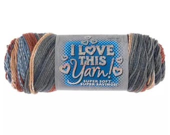 I Love This Yarn Print (Lakefront) ~ super soft machine washable 100% acrylic