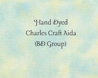 Buttercup & Blue Aida (CC-BDA-5-88-PT) ~ Hand Dyed Charles Craft Cross Stitch Fabric