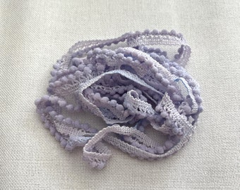 Lavender Frost Mini Pom Pom Trim (MPP-82) by Vintage NeedleArts ~ hand-dyed 2 continuous yards