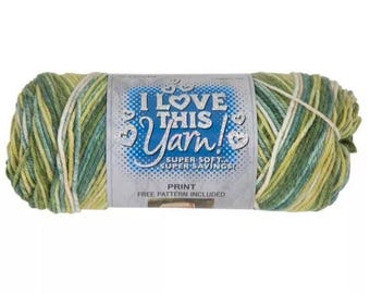 I Love This Yarn Print (Spring Green) ~ super soft machine washable 100% acrylic