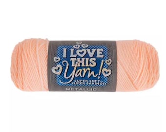 I Love This Yarn Metallic (Blush Sparkle) ~ super soft machine washable acrylic