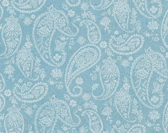 FAT QUARTER ~ Paisley Cotton (Peacock) ~ Hand Dyed Fabric from Vintage NeedleArts 18x22 inches