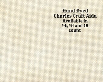 Almond Aida (CC-BDA-11) ~ Hand Dyed DMC/Charles Craft Cross Stitch Fabric from Vintage NeedleArts
