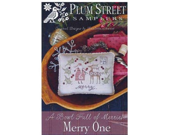 PAPER CHART - Merry One - A Bowl Full of Merries from Plum Street Samplers - cross stitch design