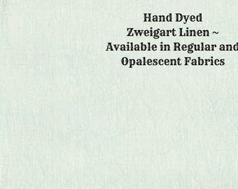 Aqua Frost Linen (LN-34) ~ Hand Dyed Zweigart Cross Stitch Fabric from Vintage NeedleArts - available in regular and opalescent linen