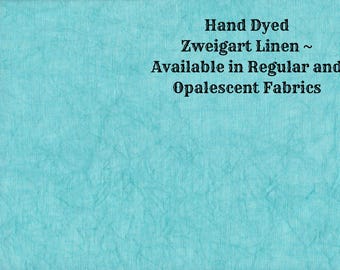 Miss Tilly's Teal Linen (LN-41) ~ Hand Dyed Zweigart Cross Stitch Fabric from Vintage NeedleArts - available in regular and opalescent linen