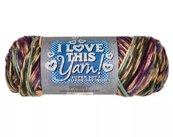 I Love This Yarn Print (Songbird Stripe) ~ 100% acrylic