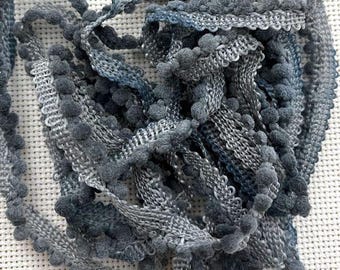 Moonlight Bay Mini Pom Pom Trim (MPP-111) by Vintage NeedleArts ~ hand-dyed 2 continuous yards