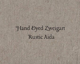 Milk Chocolate Rustic Aida (OR-DDA-73) ~ Hand Dyed Zweigart Oatmeal Rustico Cross Stitch Fabric
