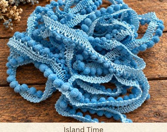 Island Time Hand Dyed Mini Pom Pom Trim (MPP-16) ~ 2 continuous yards per package