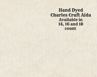 Khaki Aida (CC-DDA-38) ~ Hand Dyed DMC/Charles Craft Cross Stitch Fabric from Vintage NeedleArts