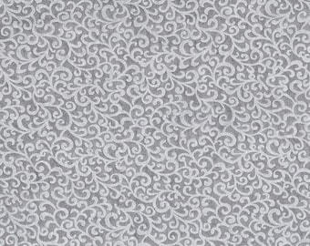 FAT QUARTER ~ Scroll Vines Embossed Cotton (Black Magic) ~ Hand Dyed Fabric from Vintage NeedleArts 18x22 inches