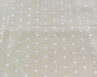 PER YARD ~ Yellow and White Pola Dots Flannel Fabric ~ 100% cotton