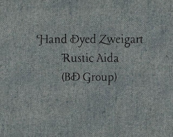 Nantucket Green Rustic Aida (OR-BDA-64) ~ Hand Dyed Zweigart Oatmeal Rustico Cross Stitch Fabric