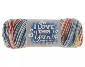 I Love This Yarn Print (Fireworks) ~ super soft machine washable 100% acrylic