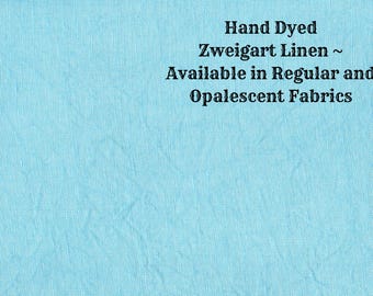 Turquoise Blue Linen (LN-23) ~ Hand Dyed Zweigart Cross Stitch Fabric from Vintage NeedleArts - available in regular and opalescent linen