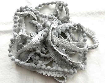 Silvery Star Mini Pom Pom Trim (MPP-30) by Vintage NeedleArts ~ hand-dyed 2 continuous yards